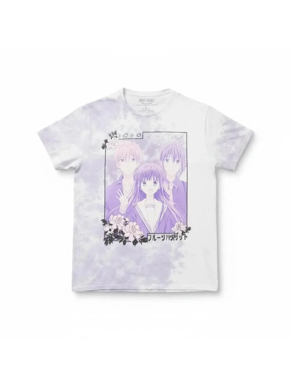 Fruits BasketShirt Unisex L Crunchyroll Tie Dye Anime Graphic Purple White Tee
